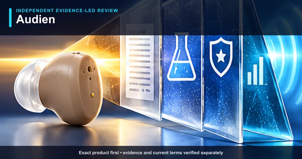 Audien independent review illustration showing the exact product and its evidence-verification path.