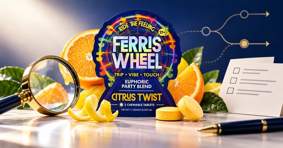 Evidence-led Party Tablets - Citrus Twist buying map with label, research, safety, and purchase-term checkpoints