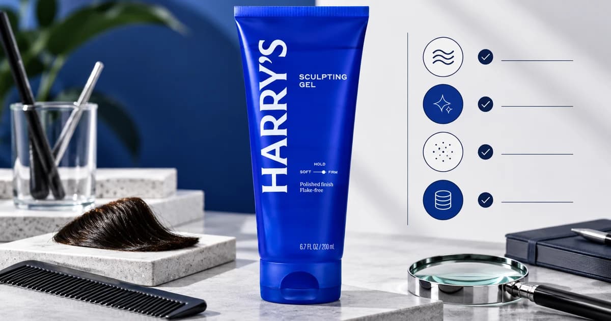 Evidence-led evaluation of a 6.7-ounce hair styling gel using separate cards for hold, finish, formula, price, and proof