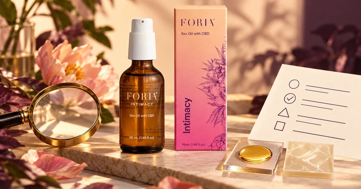 Evidence-led comparison of the documented Foria Sex Oil with CBD formula, offer, compatibility limits, and missing finished-product research